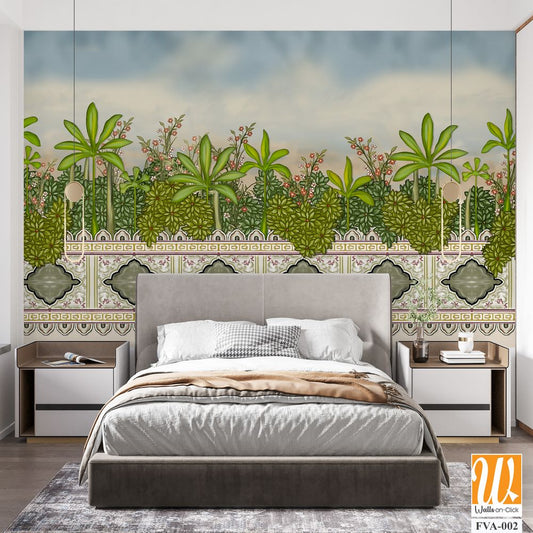 Beautiful painting of a garden scene Wallpaper [WP-FVA-002]