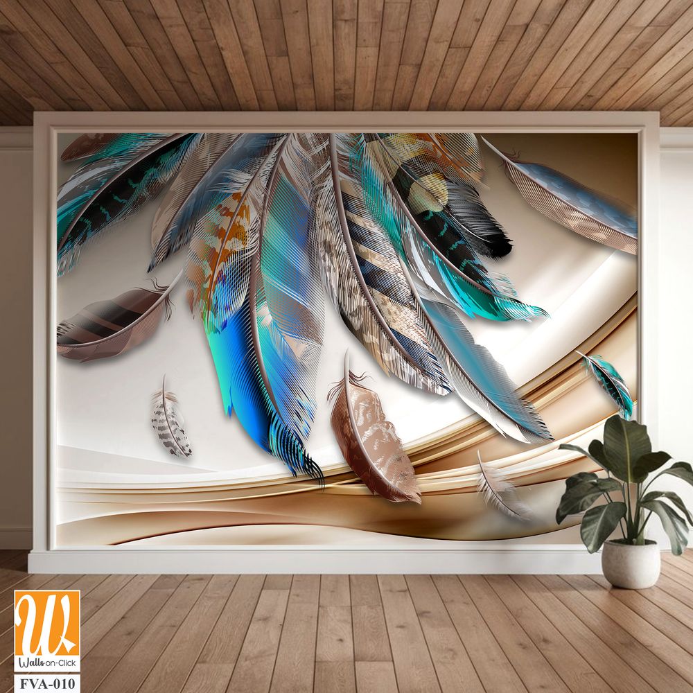 Feather wall art 3D Wallpaper [WP-FVA-010]