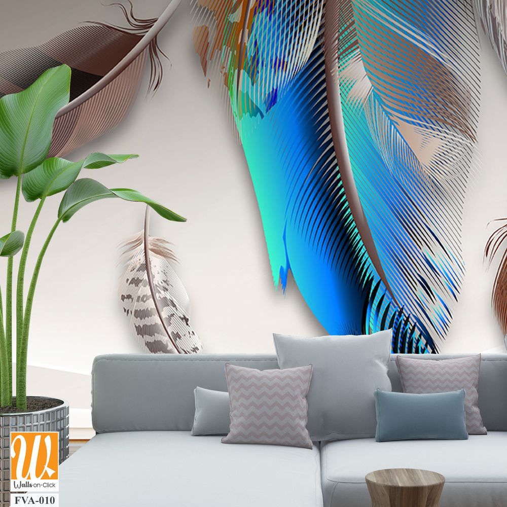 Feather wall art 3D Wallpaper [WP-FVA-010]