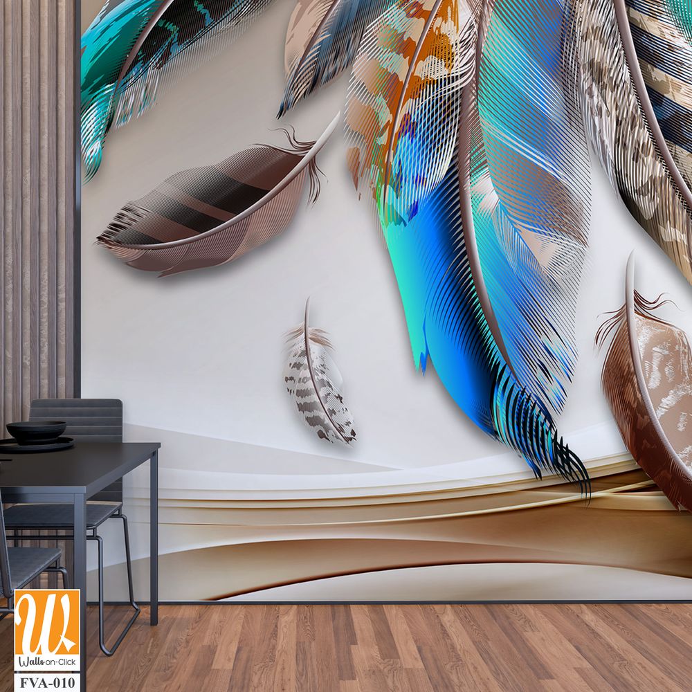 Feather wall art 3D Wallpaper [WP-FVA-010]