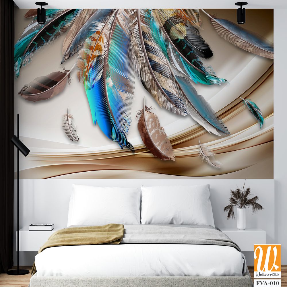 Feather wall art 3D Wallpaper [WP-FVA-010]