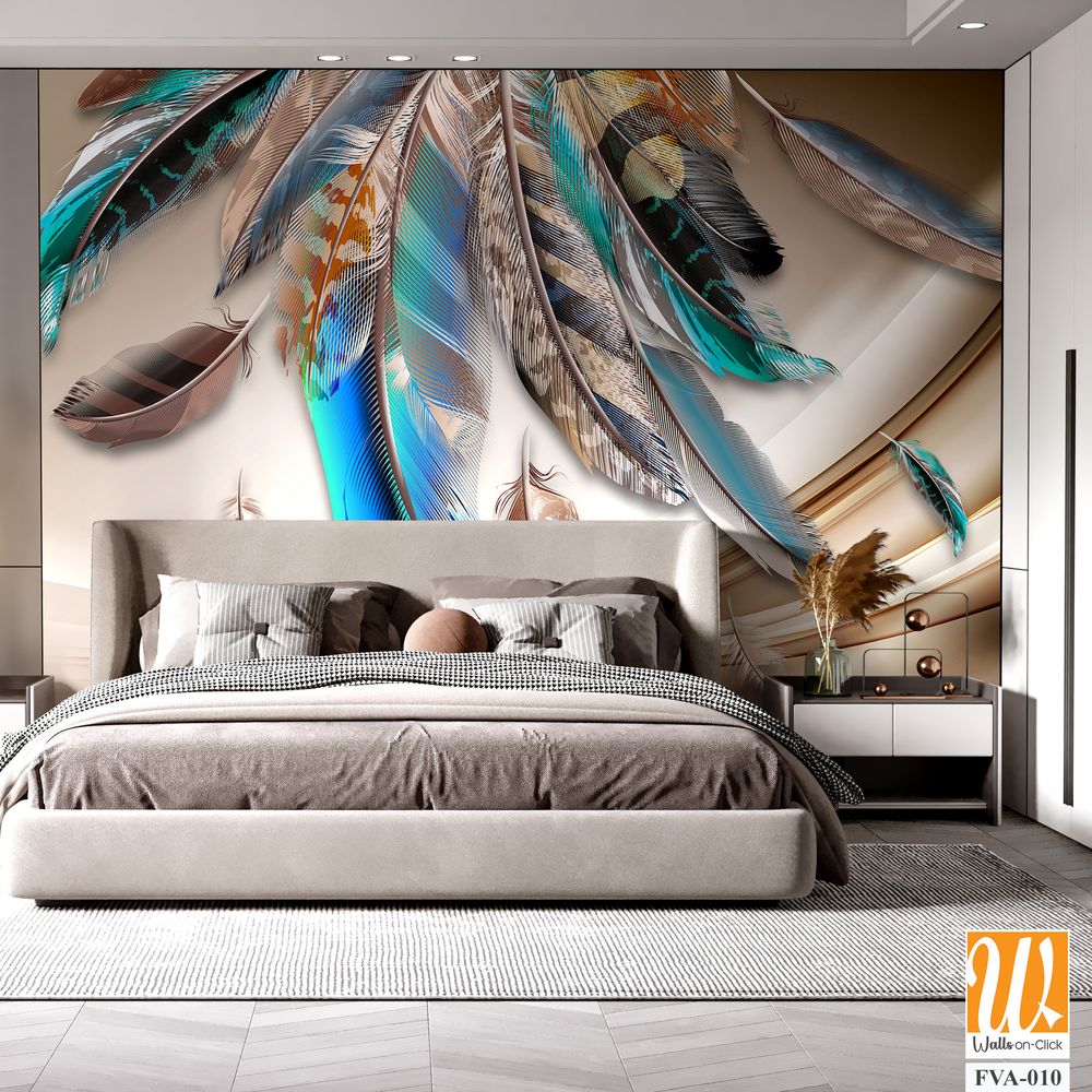 Feather wall art 3D Wallpaper [WP-FVA-010]