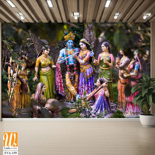 Sculpture of Radha and Krishna Wallpaper [WP-FVA-159]