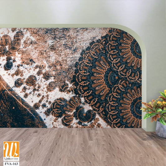 Modern and Intricate dark brown mandala pattern Wallpaper [WP-FVA-163]