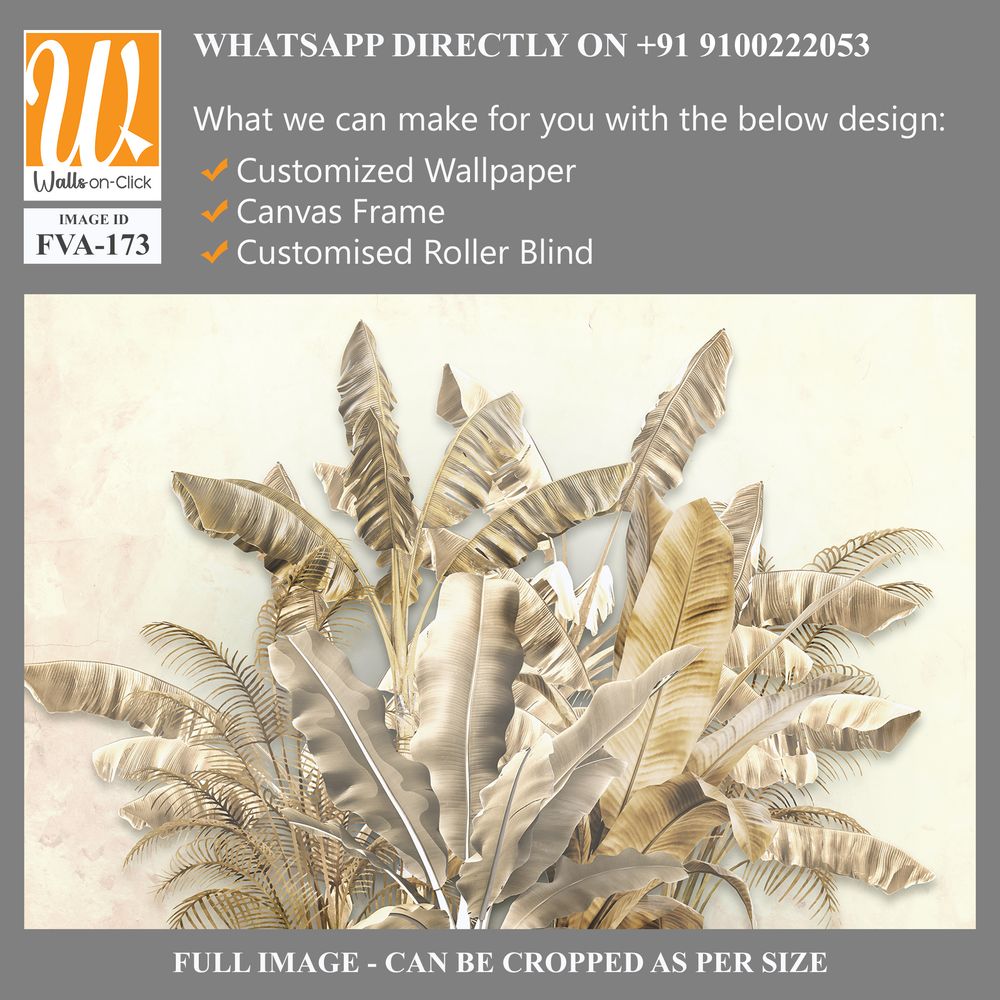 Gold Tropical Wallpaper Design - 3D illustration [WP-FVA-173]