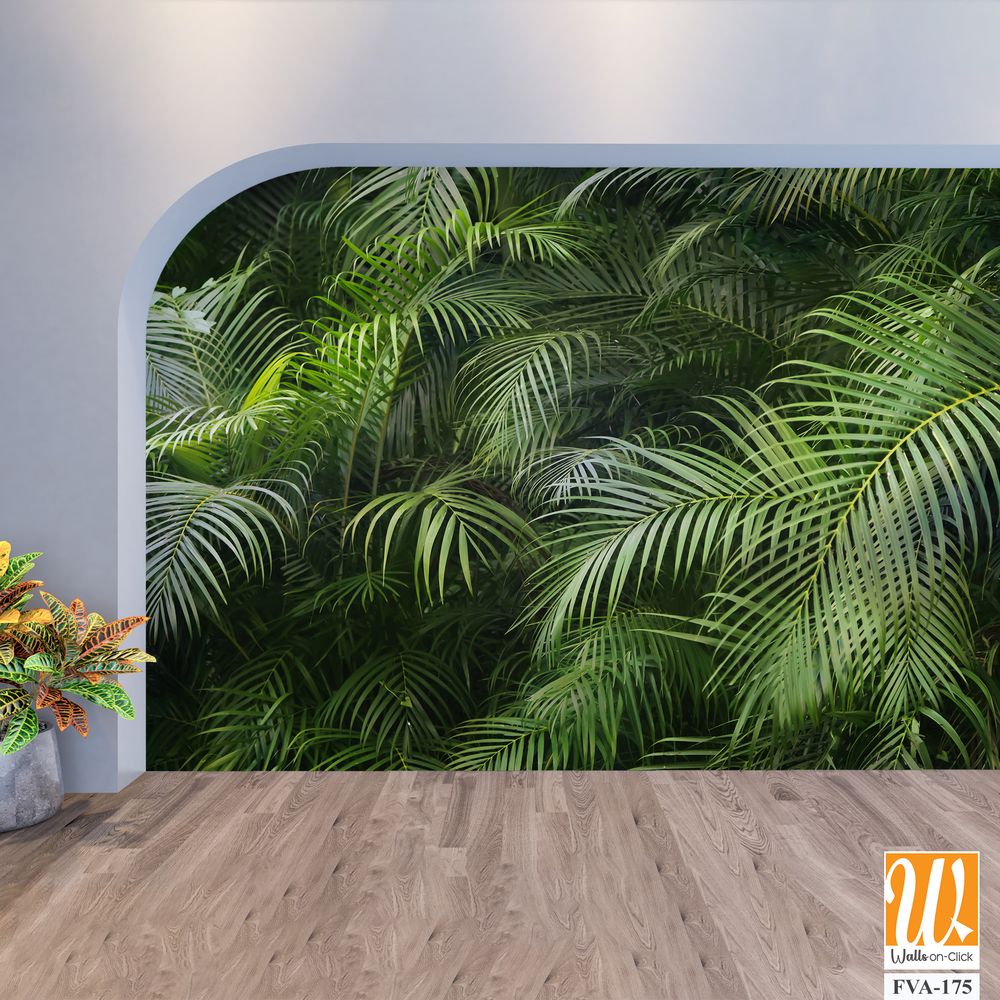 Lush, green palm tree forest with abundant foliage [WP-FVA-175]