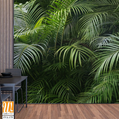 Lush, green palm tree forest with abundant foliage [WP-FVA-175]