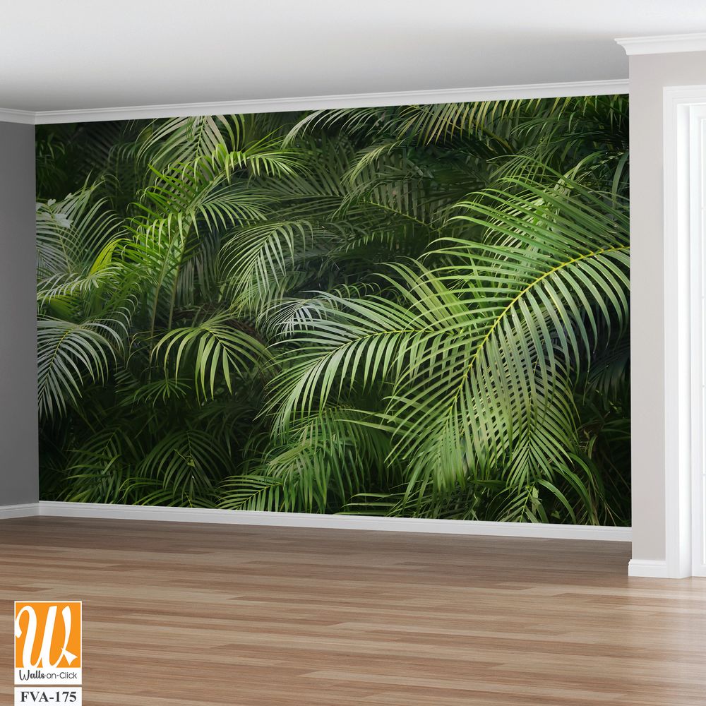 Lush, green palm tree forest with abundant foliage [WP-FVA-175]