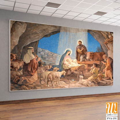 Watercolor painting of the Nativity scene [WP-FVA-191]