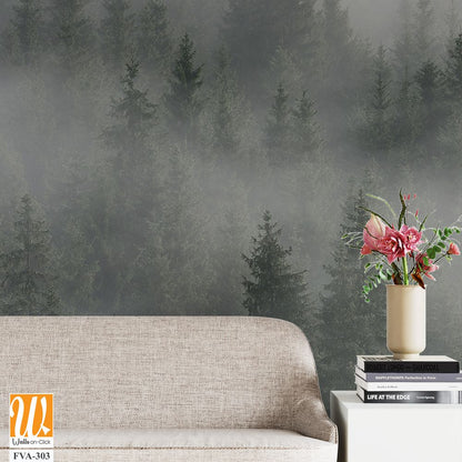 Pine Trees in the mist of an evergreen forest [WP-FVA-303]