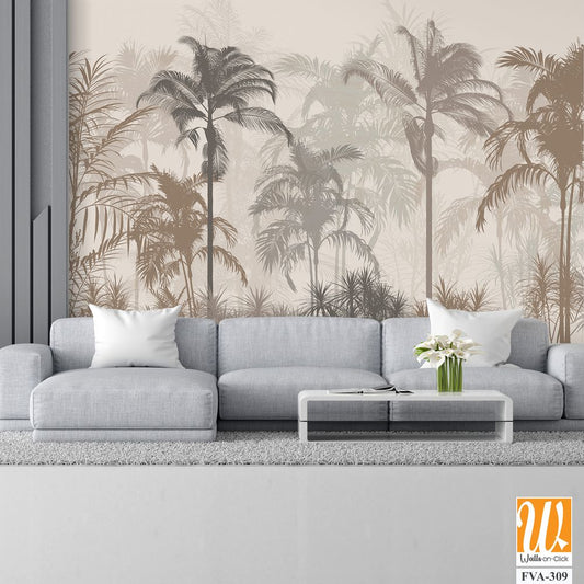 Tropical rainforest silhouette, dark muted palette [WP-FVA-309]