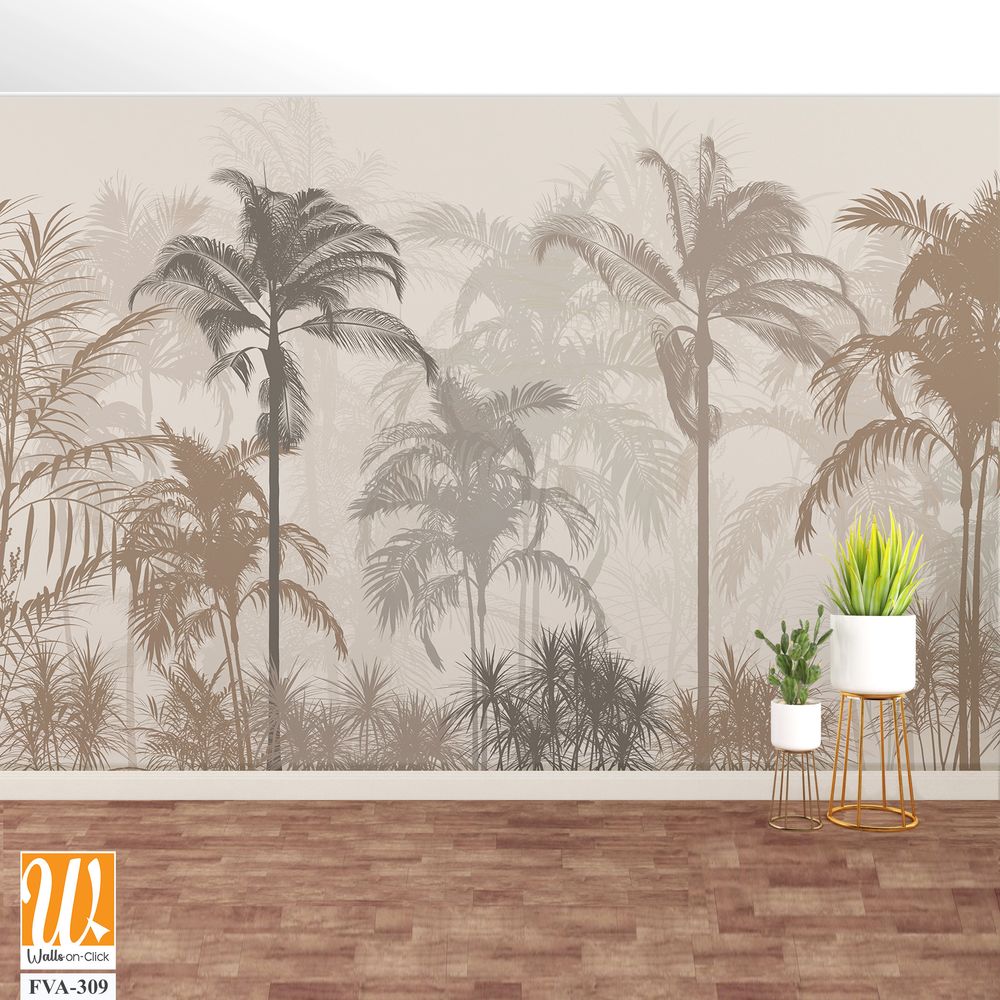 Tropical rainforest silhouette, dark muted palette [WP-FVA-309]