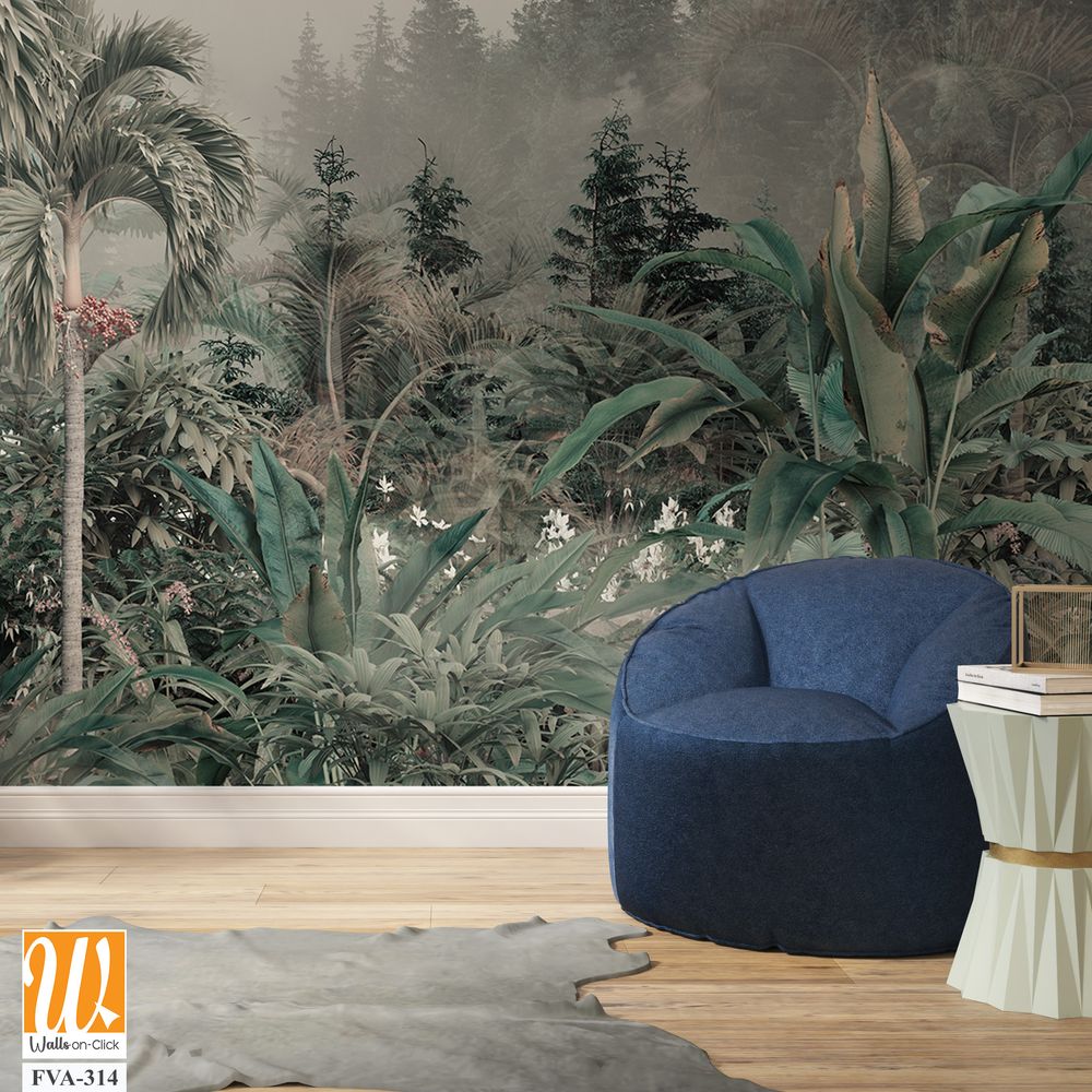 A muted-color, botanical landscape of an exotic rainforest [WP-FVA-314]