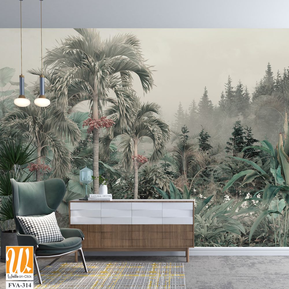 A muted-color, botanical landscape of an exotic rainforest [WP-FVA-314]