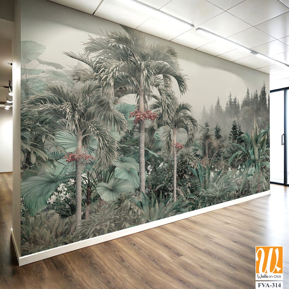 A muted-color, botanical landscape of an exotic rainforest [WP-FVA-314]