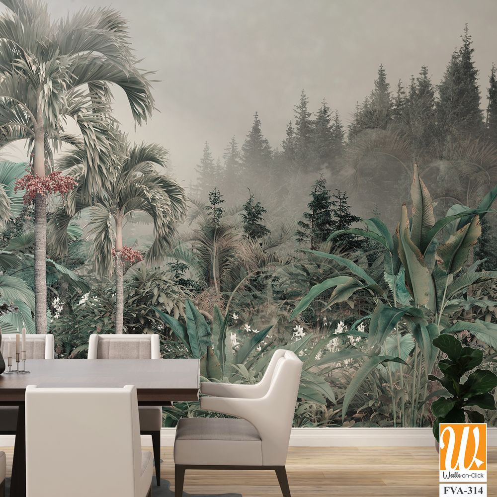 A muted-color, botanical landscape of an exotic rainforest [WP-FVA-314]