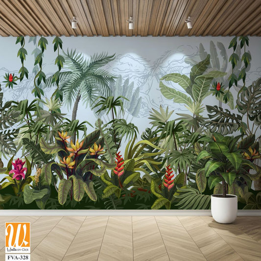 A lush tropical rainforest with vibrant, exotic plants [WP-FVA-328]