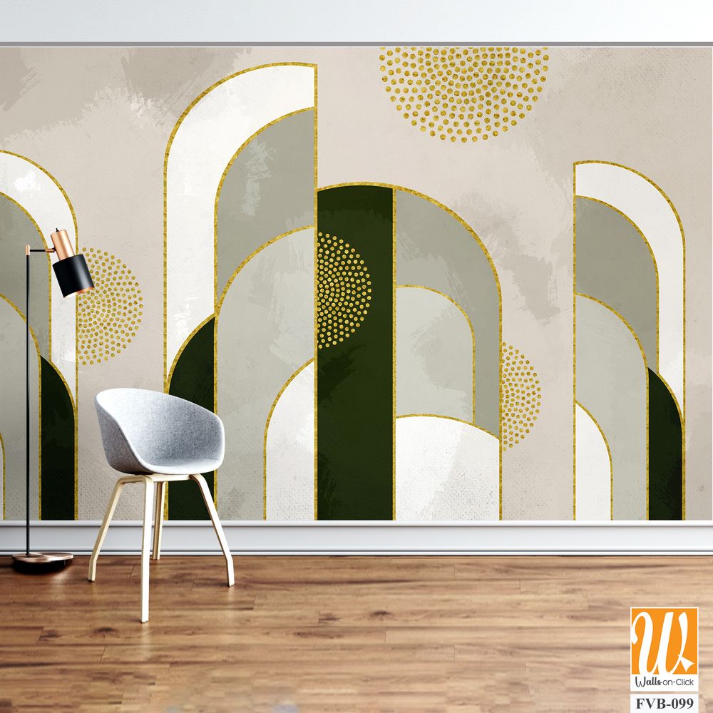 Art Deco style, featuring abstract shapes [WP-FVB-099]