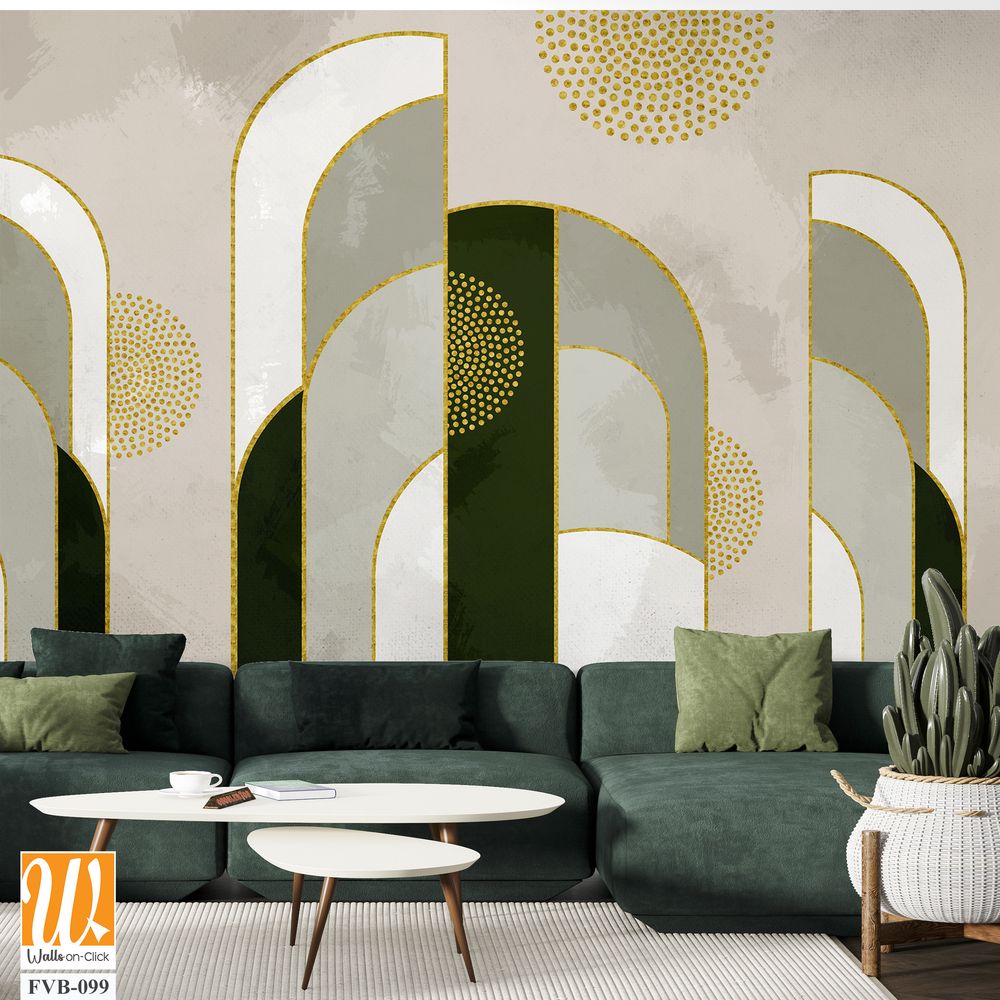 Art Deco style, featuring abstract shapes [WP-FVB-099]