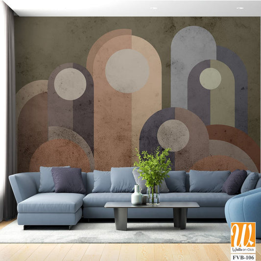 Boho style arches and abstract shapes Wallpaper [WP-FVB-106]