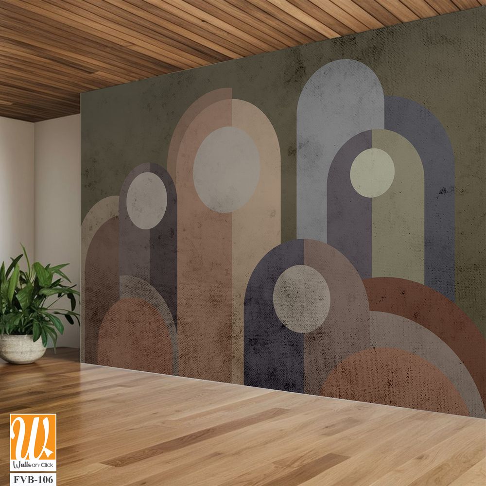 Boho style arches and abstract shapes Wallpaper [WP-FVB-106]