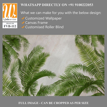 3D render of green palm leaves on a beige background [WP-FVB-112]