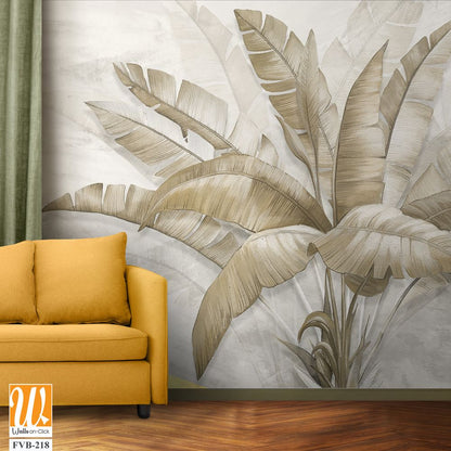 Gold Tropical Wallpaper Design - 3D illustration [WP-FVB-218]