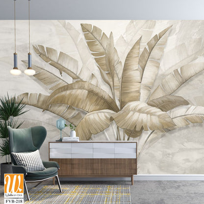 Gold Tropical Wallpaper Design - 3D illustration [WP-FVB-218]