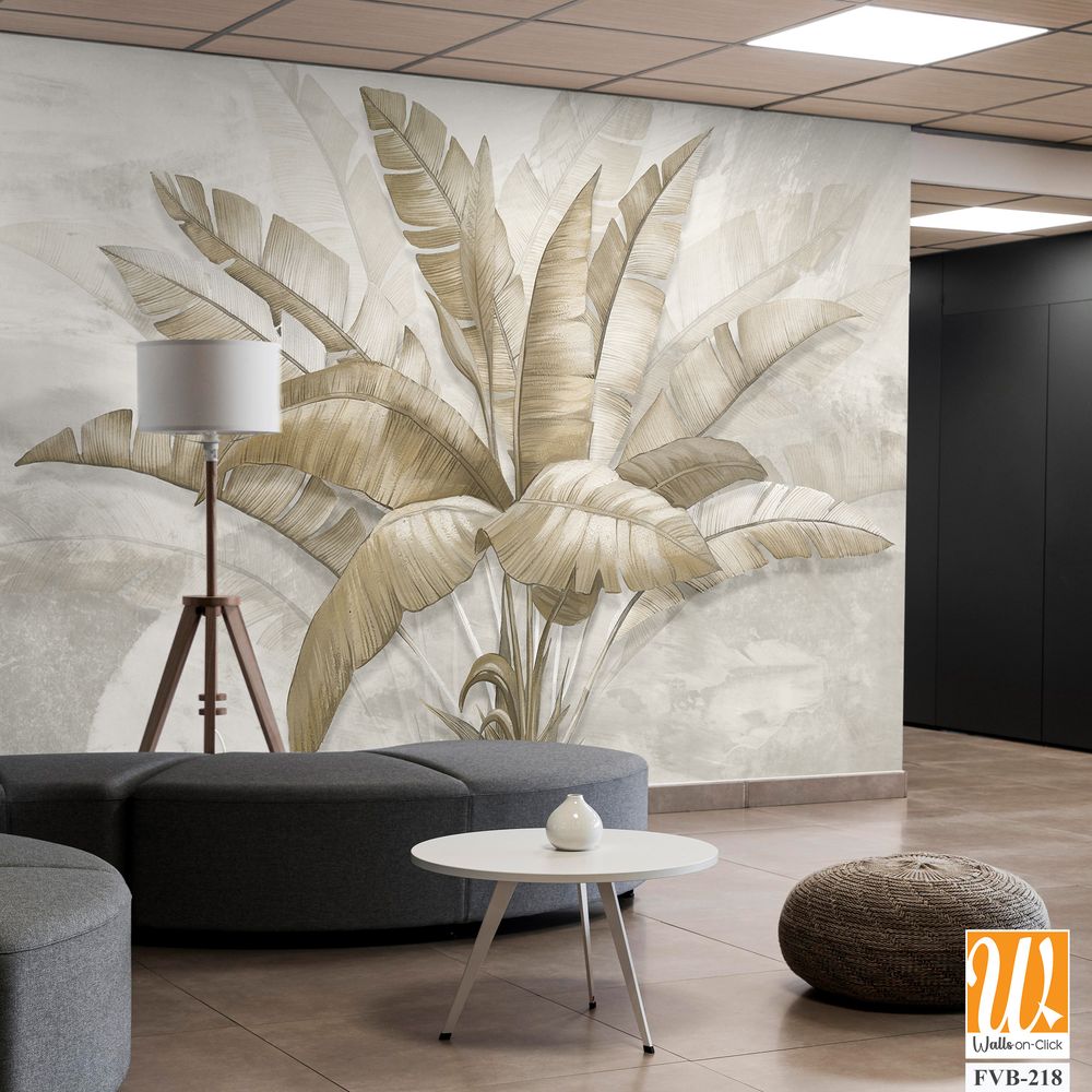 Gold Tropical Wallpaper Design - 3D illustration [WP-FVB-218]