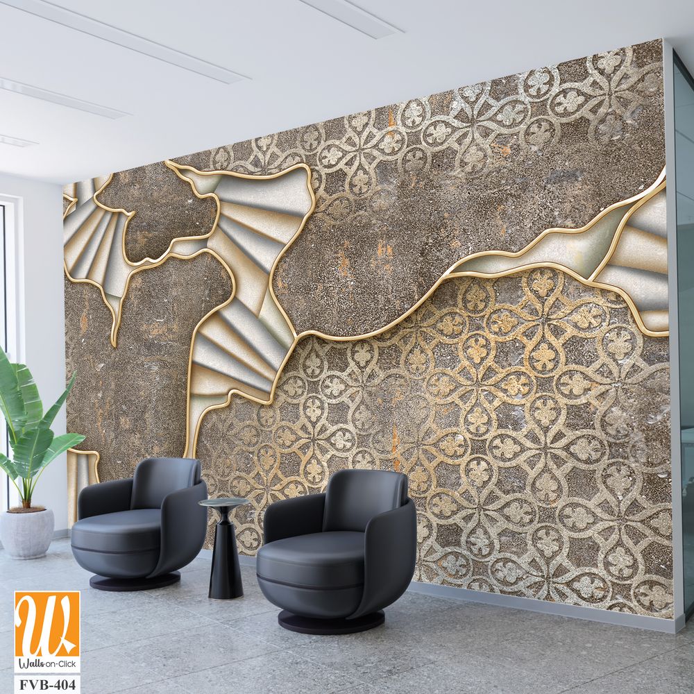 Ginkgo leaves, and fan-shaped patterns Wallpaper [WP-FVB-404]