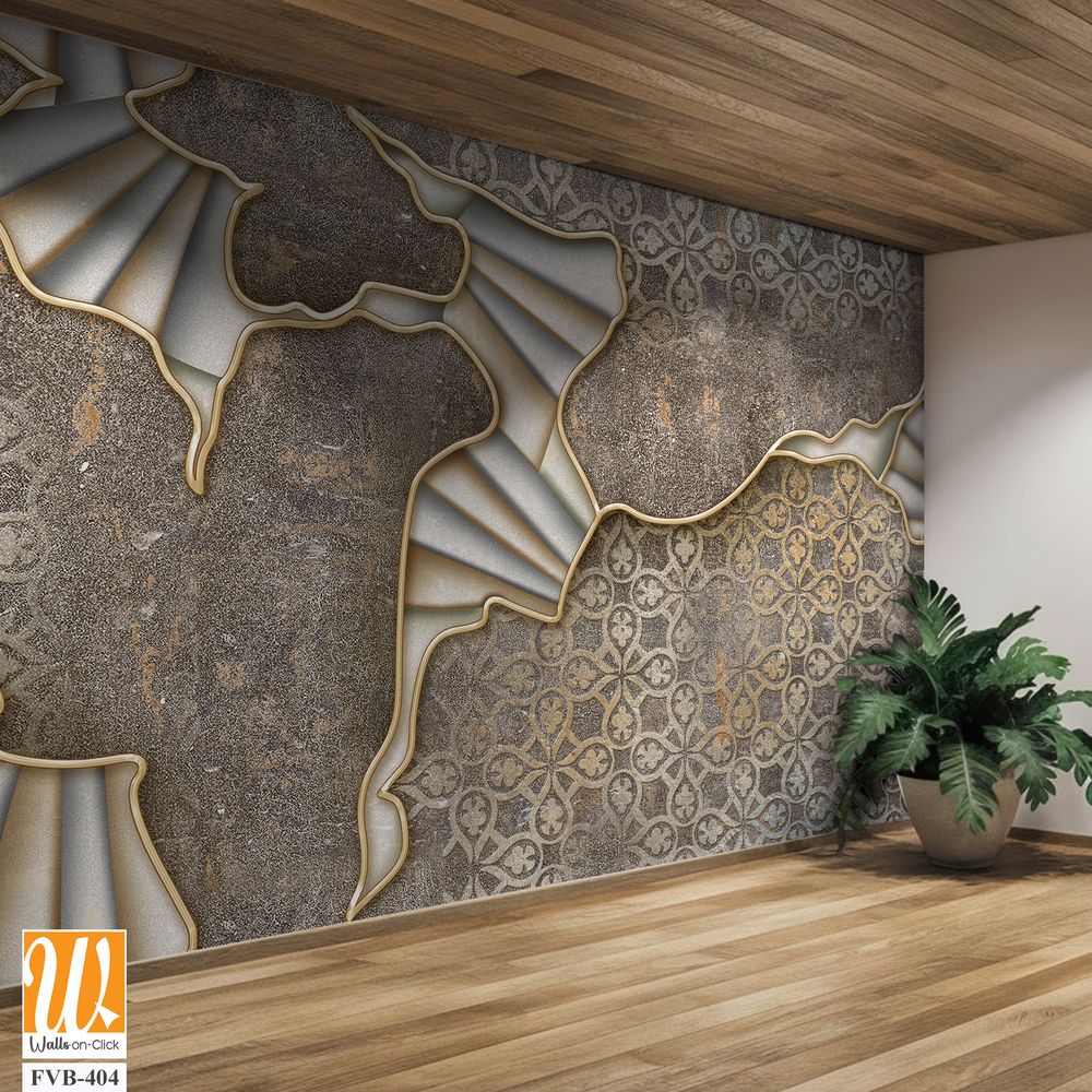 Ginkgo leaves, and fan-shaped patterns Wallpaper [WP-FVB-404]