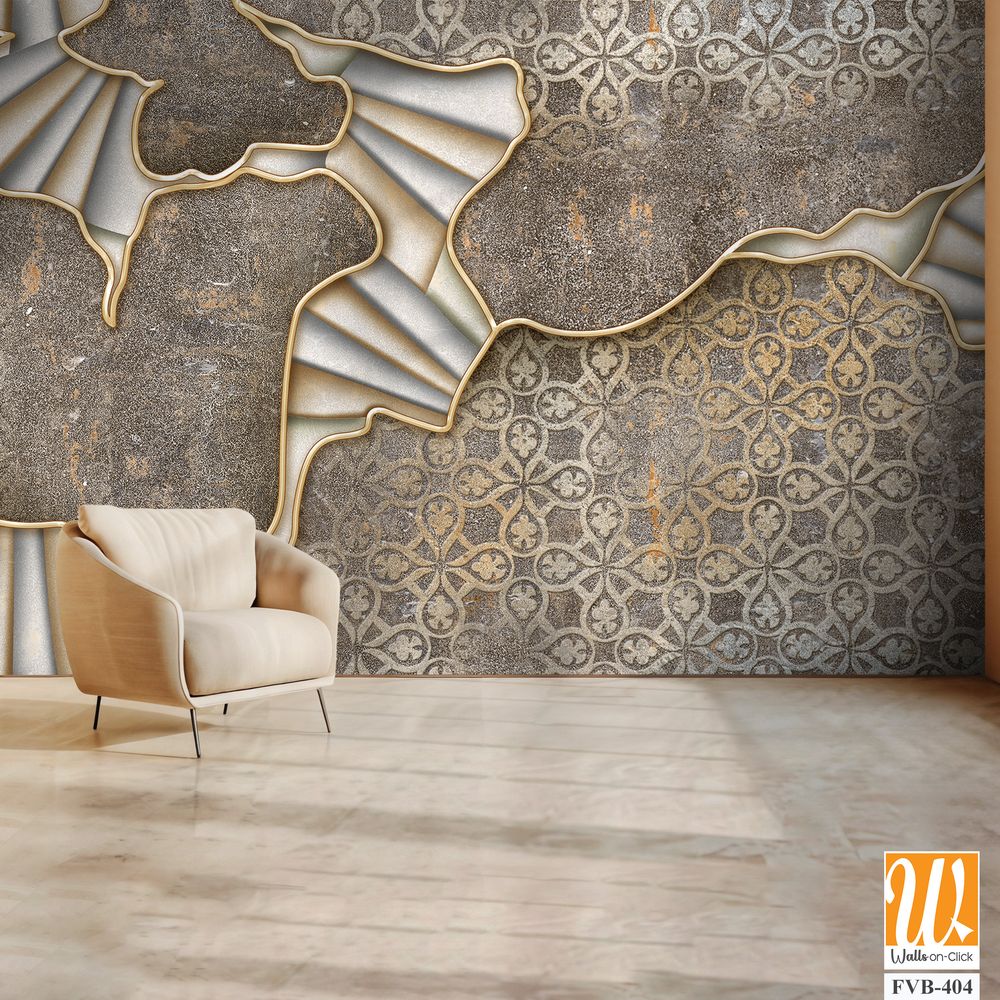 Ginkgo leaves, and fan-shaped patterns Wallpaper [WP-FVB-404]