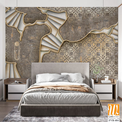 Ginkgo leaves, and fan-shaped patterns Wallpaper [WP-FVB-404]