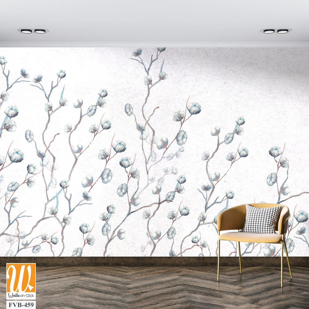 Hand-drawn watercolor painting of willow branches Wallpaper [WP-FVB-459]