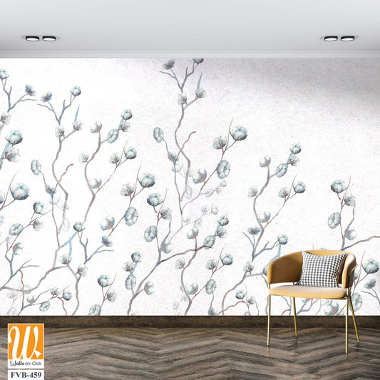 Hand-drawn watercolor painting of willow branches Wallpaper [WP-FVB-459]