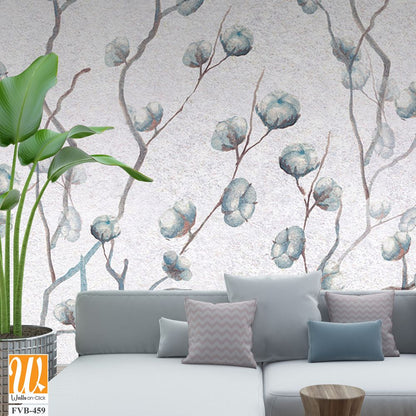 Hand-drawn watercolor painting of willow branches Wallpaper [WP-FVB-459]