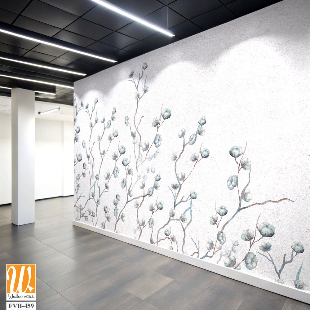 Hand-drawn watercolor painting of willow branches Wallpaper [WP-FVB-459]