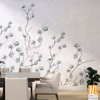 Hand-drawn watercolor painting of willow branches Wallpaper [WP-FVB-459]