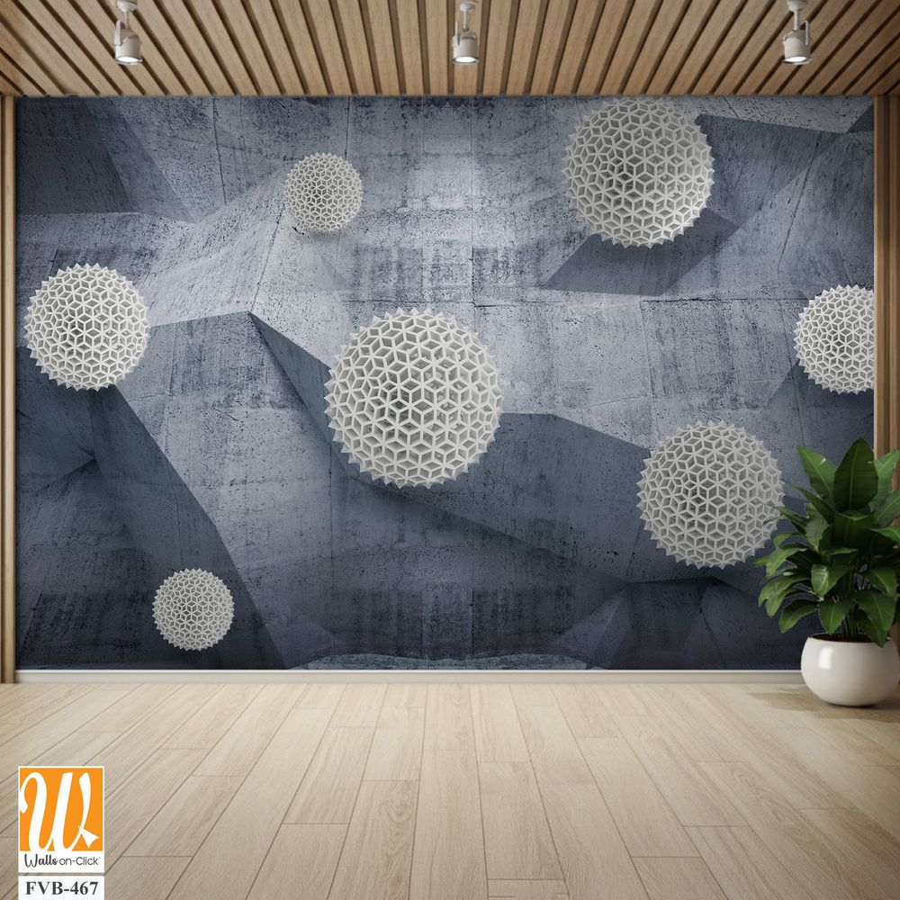 Wall mural of geometric fractal spheres Wallpaper [WP-FVB-467]