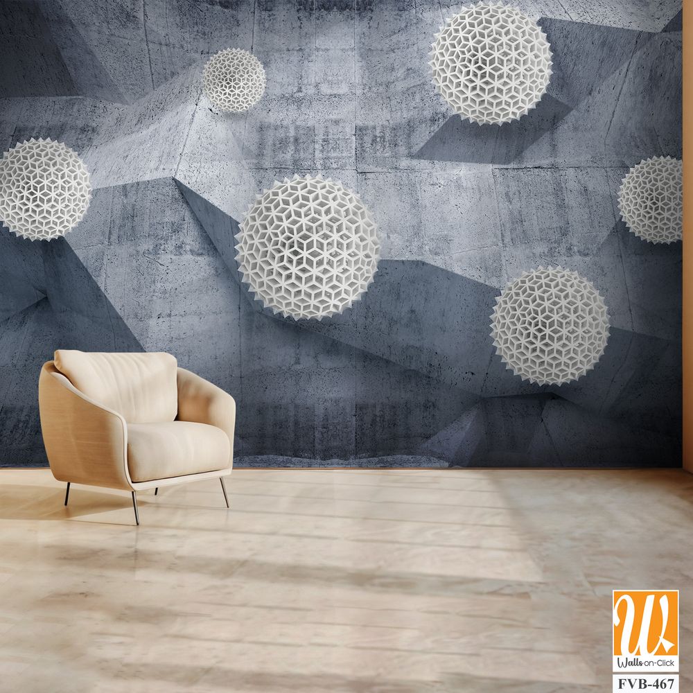 Wall mural of geometric fractal spheres Wallpaper [WP-FVB-467]