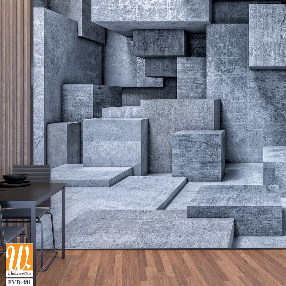 Array of geometric concrete blocks Wallpaper [WP-FVB-481]