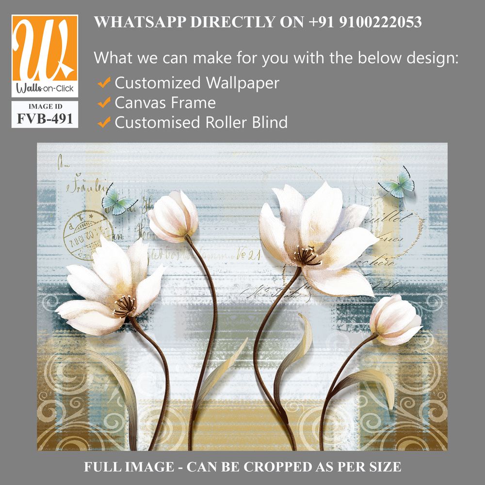 Abstract floral design on vintage background Wallpaper [WP-FVB-491]