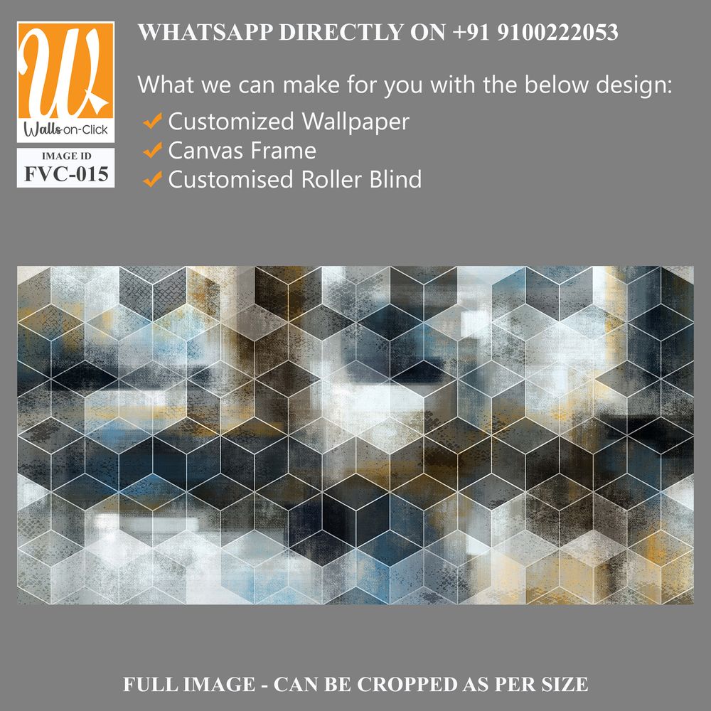 Abstract geometric pattern with hexagons and cubes Wallpaper [WP-FVC-015]