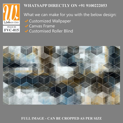 Abstract geometric pattern with hexagons and cubes Wallpaper [WP-FVC-015]