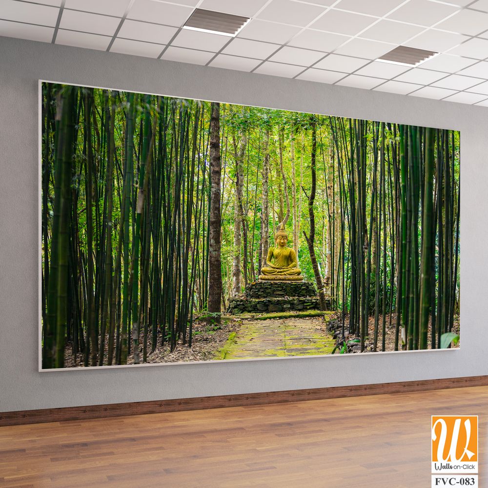 Buddha statue surrounded by bamboo groves Wallpaper [WP-FVC-083]