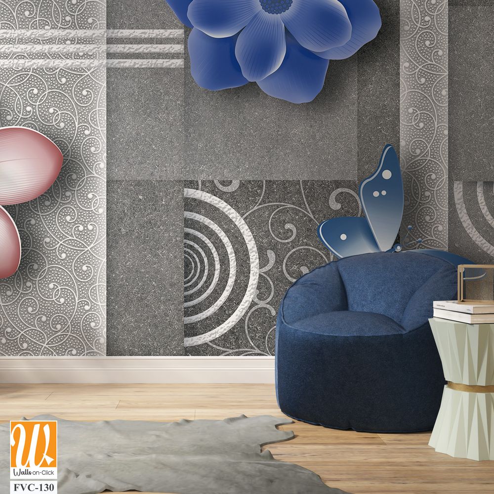 3D floral tile design Wallpaper [WP-FVC-130]