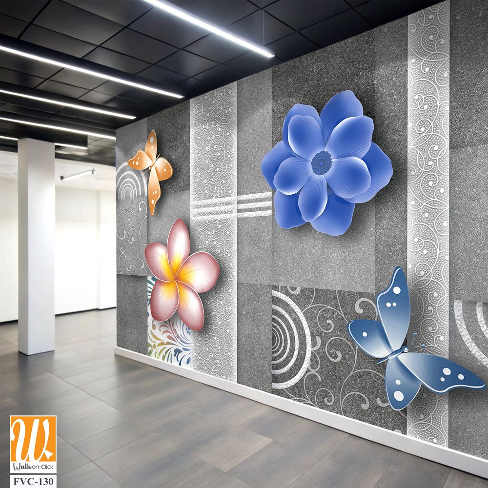 3D floral tile design Wallpaper [WP-FVC-130]