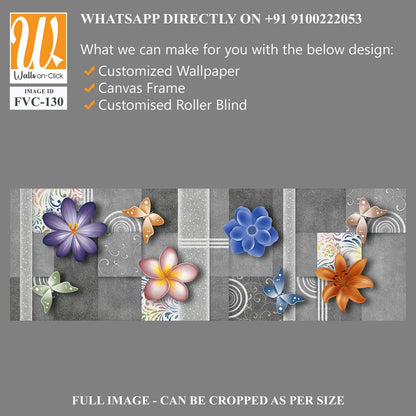 3D floral tile design Wallpaper [WP-FVC-130]