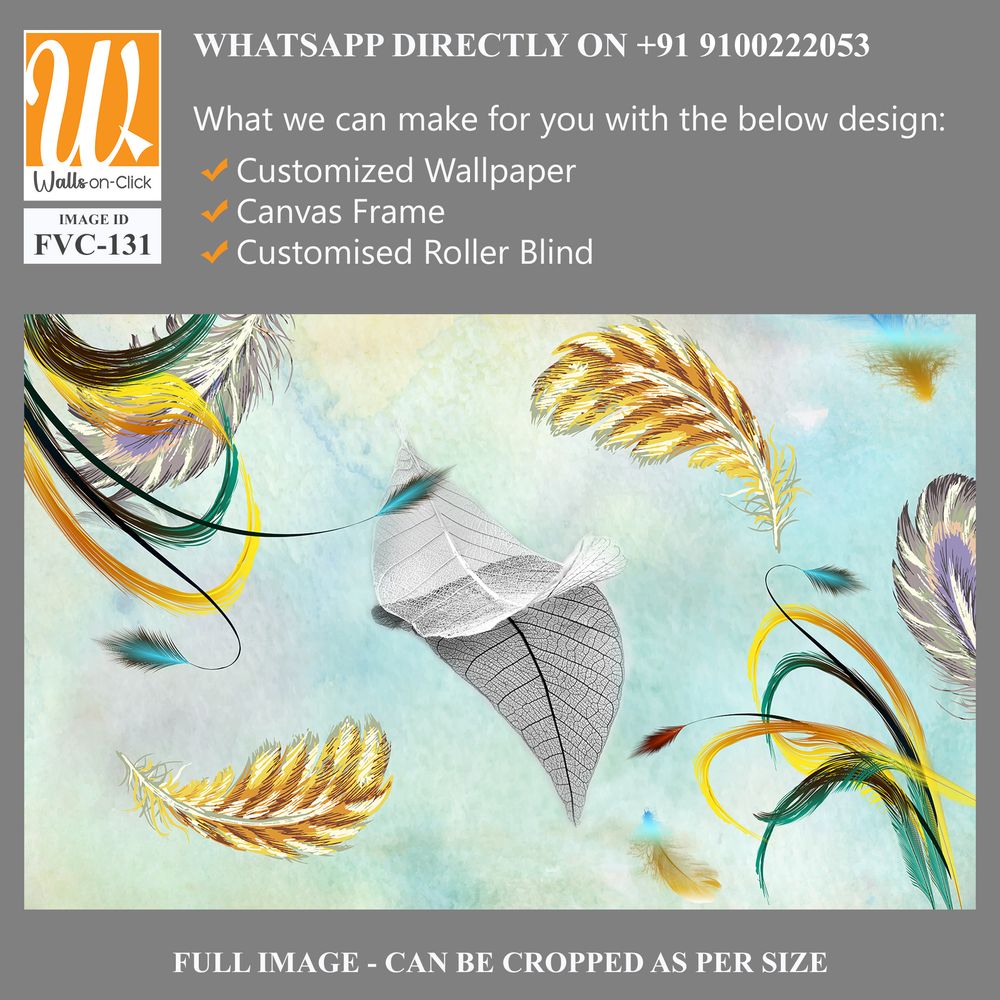 Abstract leaves and feathers Wallpaper [WP-FVC-131]