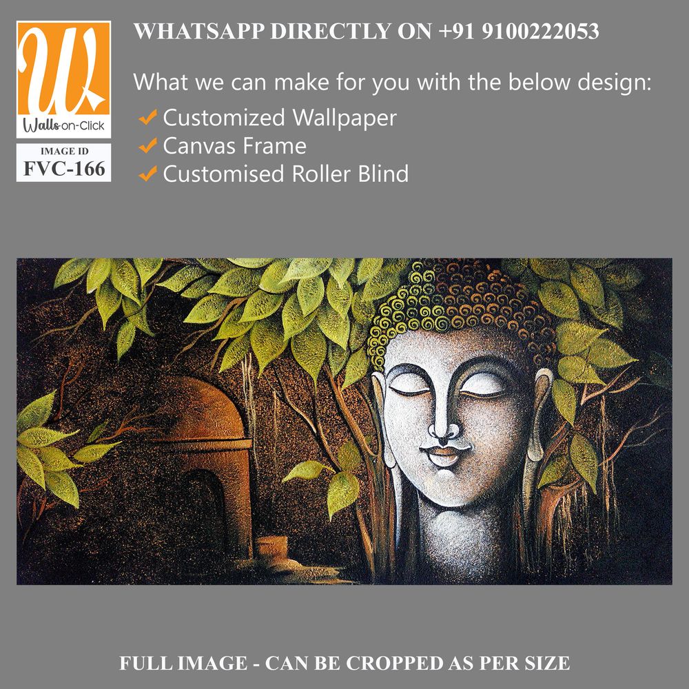 Buddha with leaves and trees in the background Wallpaper [WP-FVC-166]